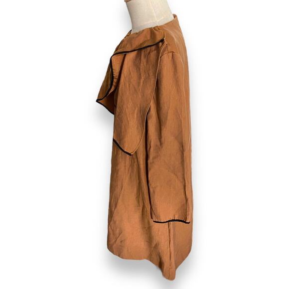 Zara Girls Dress Size 8 Copper Bronze Black Draped Neckline A‎ Line Shift - Picture 4 of 7